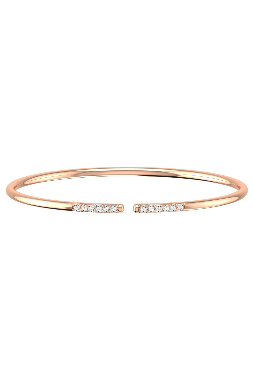 Line 18K Rosaguld Armbånd m. Lab-Grown Diamanter