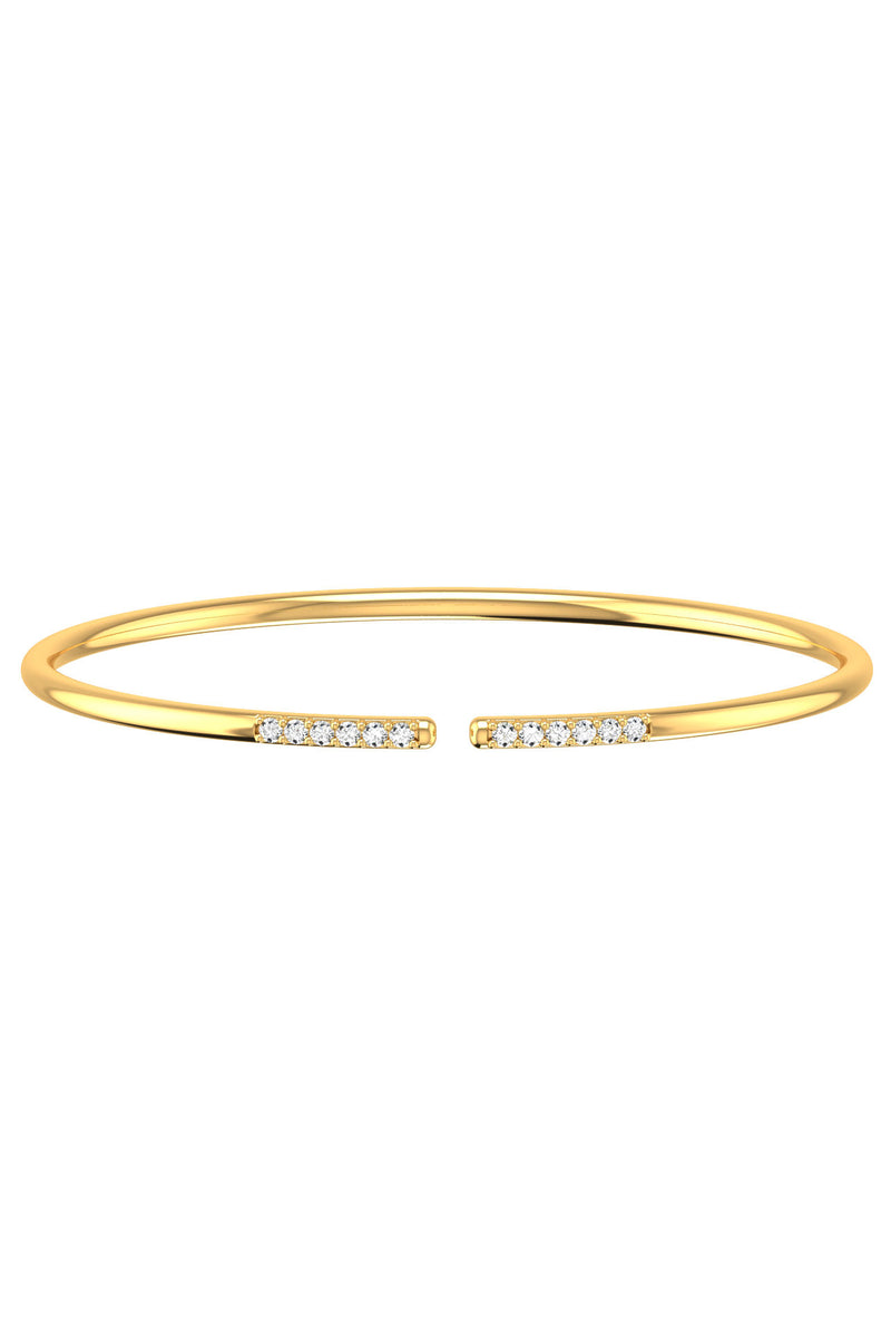 Line Armband 18K vergoldet I  Labor-Diamanten
