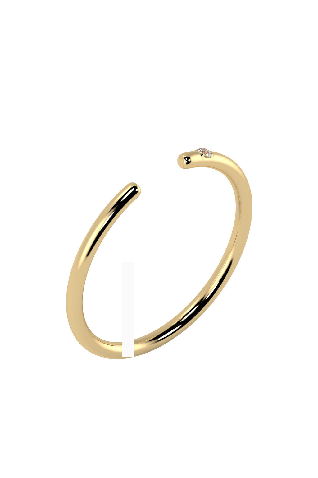 Line Open 18K Guld Ring m. Lab-Grown Diamant
