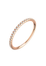 Line Pavé 18K Rose Gold Ring w. Lab-Grown Diamonds