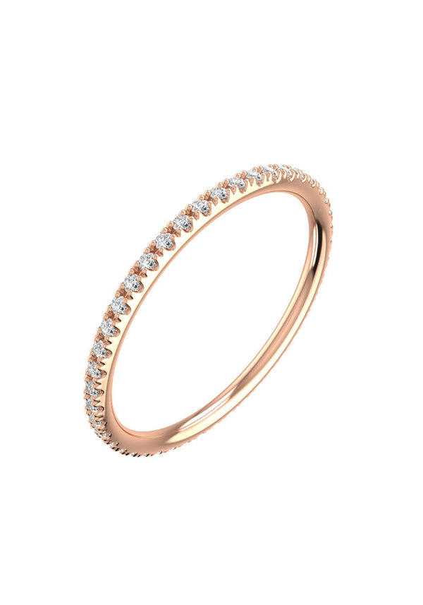 Line Pavé-Ring aus 18K Rosegold I Labor-Diamanten