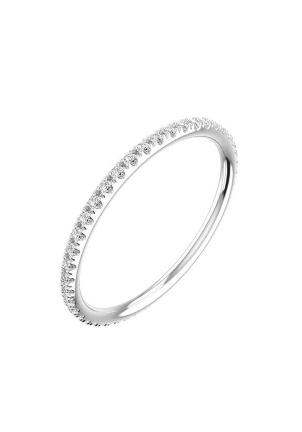 Line Pavé Ring aus 18K Weißgold I Labor-Diamanten