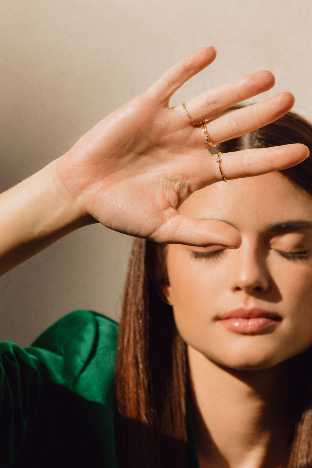 Line 18K Rose Gold Ring w. Lab-Grown Diamonds