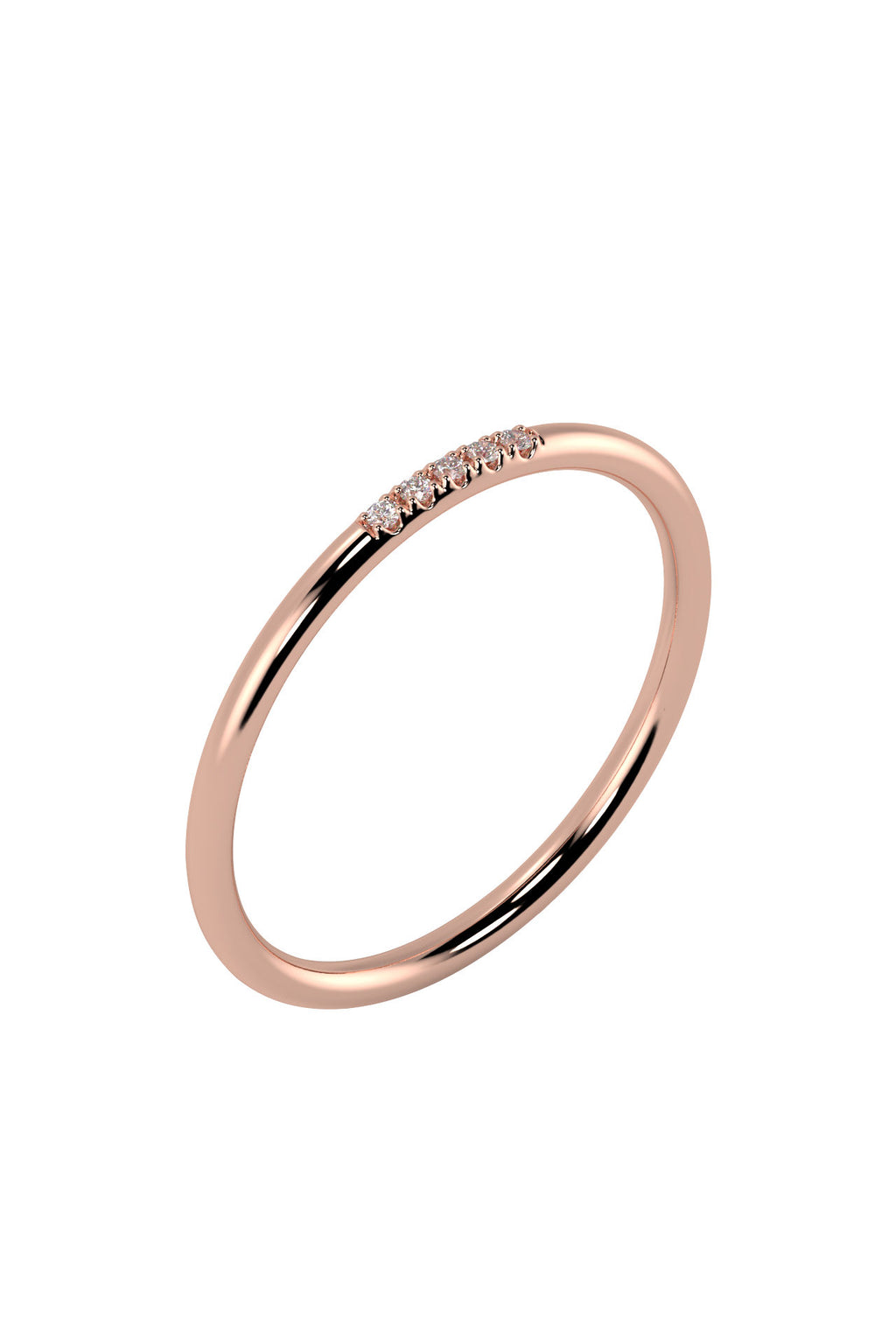 Line 18K Rose Gold Ring w. Lab-Grown Diamonds
