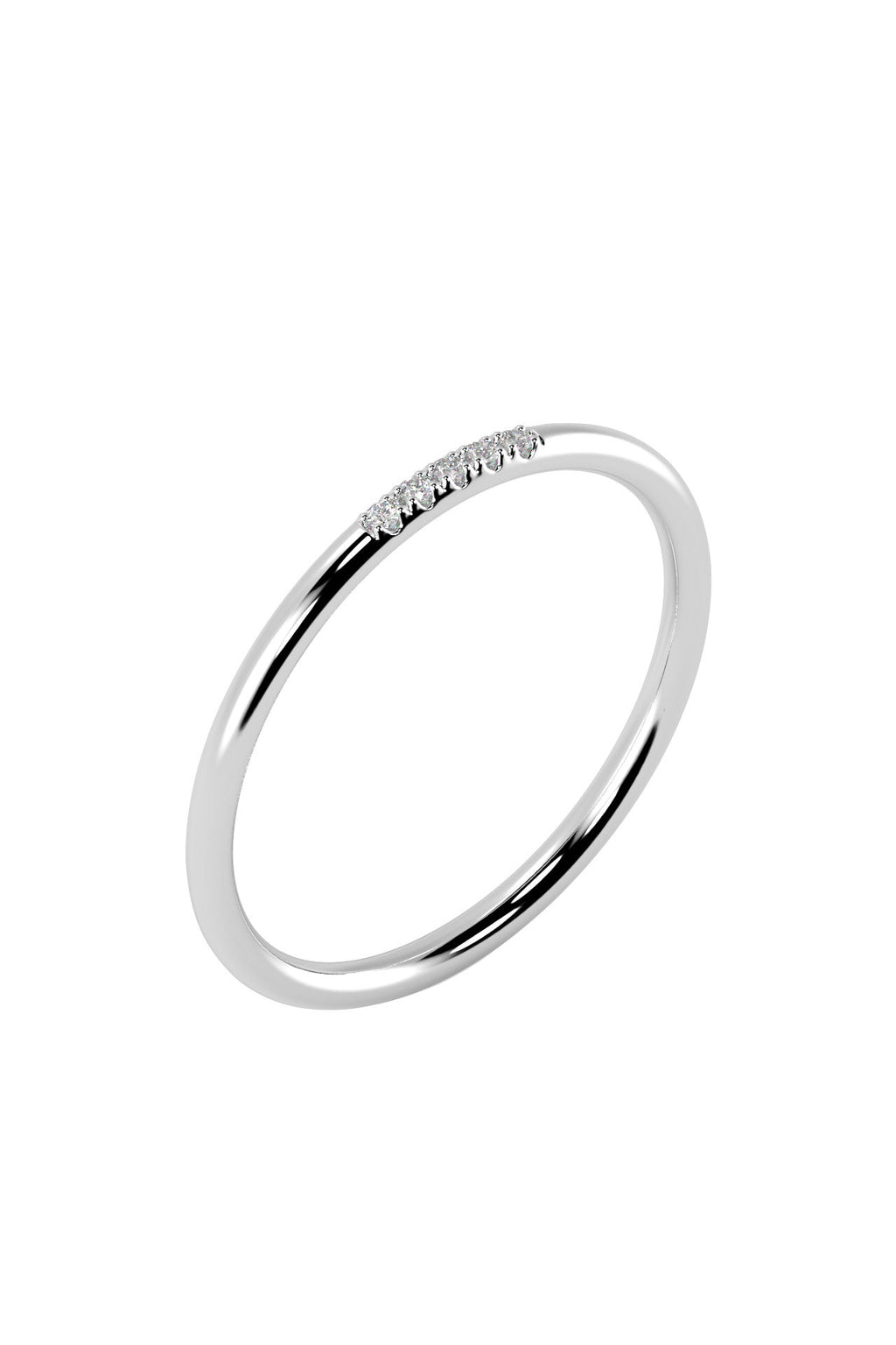 Line 18K White Gold Ring w. Lab-Grown Diamonds