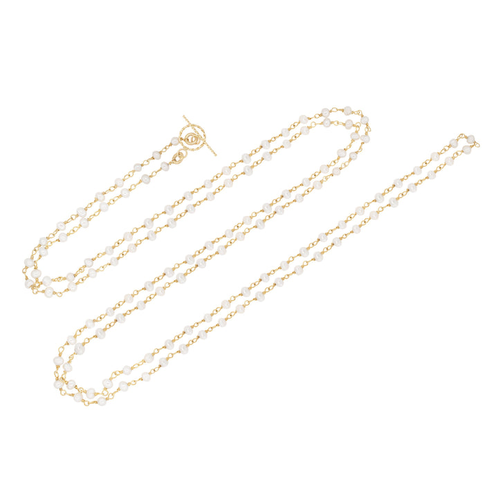 Forgyldt Halskæde m. Perler