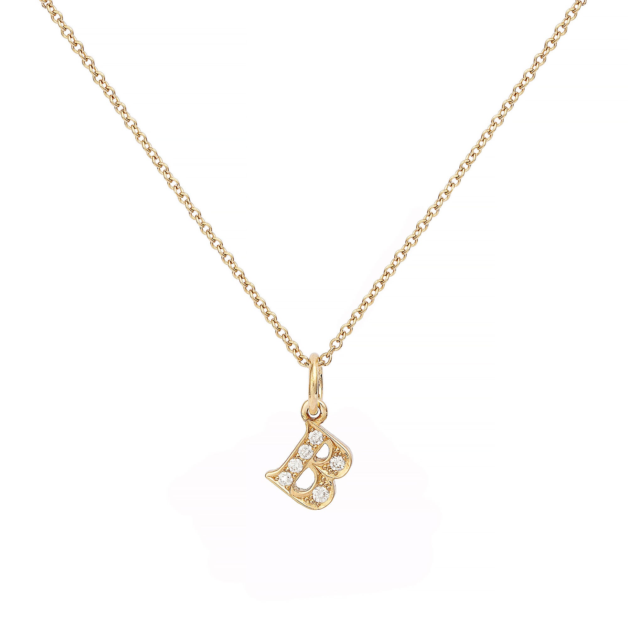 Love Buchstabe "B" Goldkette aus 18K I Diamanten
