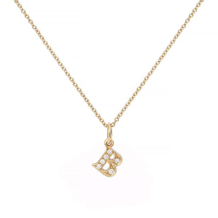 Love Letter B 18K Guld Halskæde m. Diamanter
