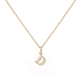 Love Letter D 18K Gold Necklace w. Diamonds