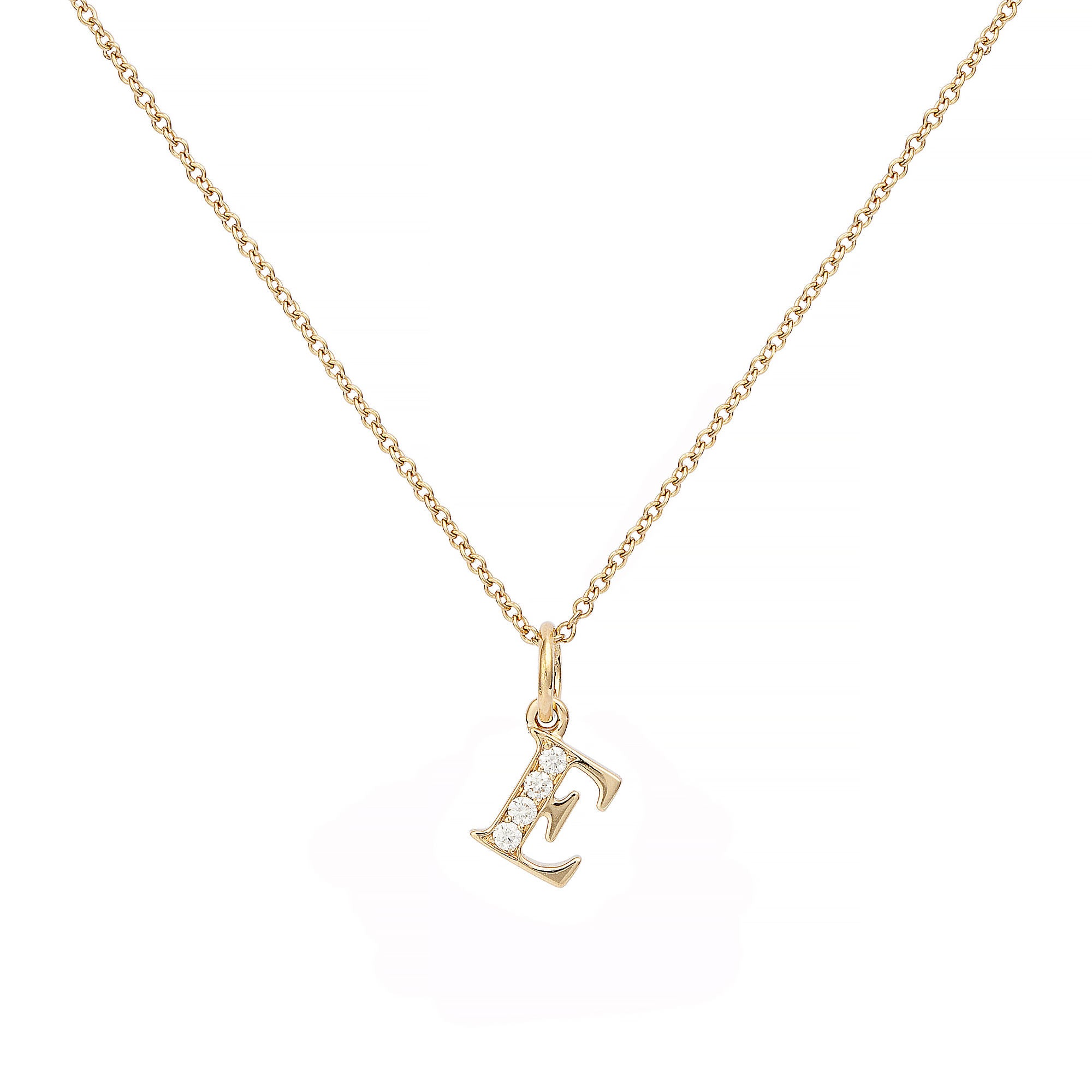 Love Buchstabe "E" Goldkette aus 18K I Diamanten