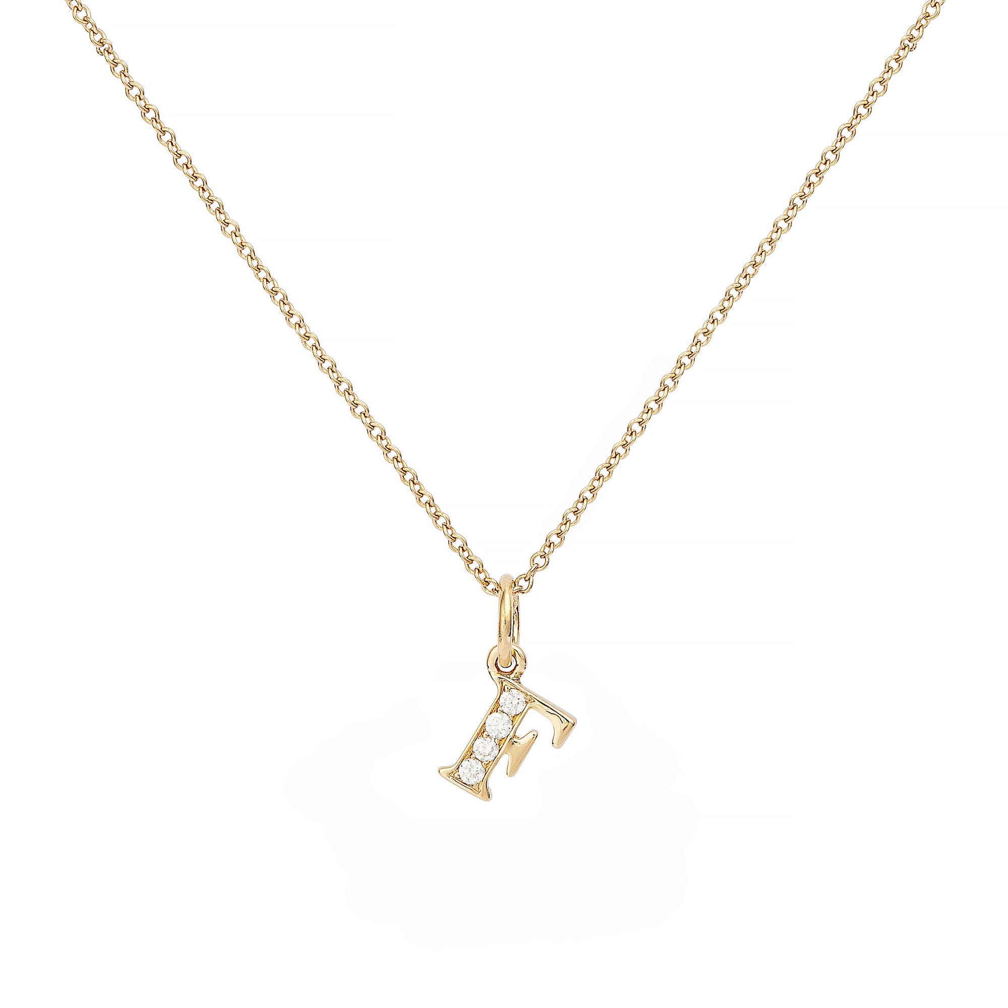 Love Buchstabe "F" Goldkette aus 18K I Diamanten