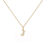 Love Letter J 18K Gold Necklace w. Diamonds