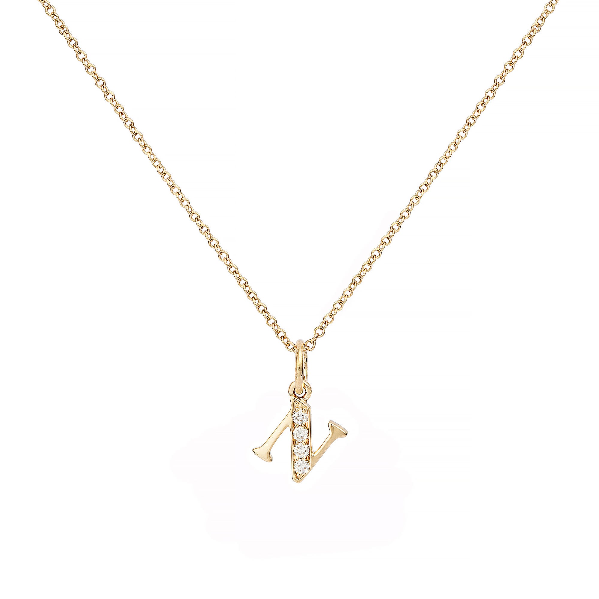 Love Buchstabe "N" Goldkette aus 18K I Diamanten