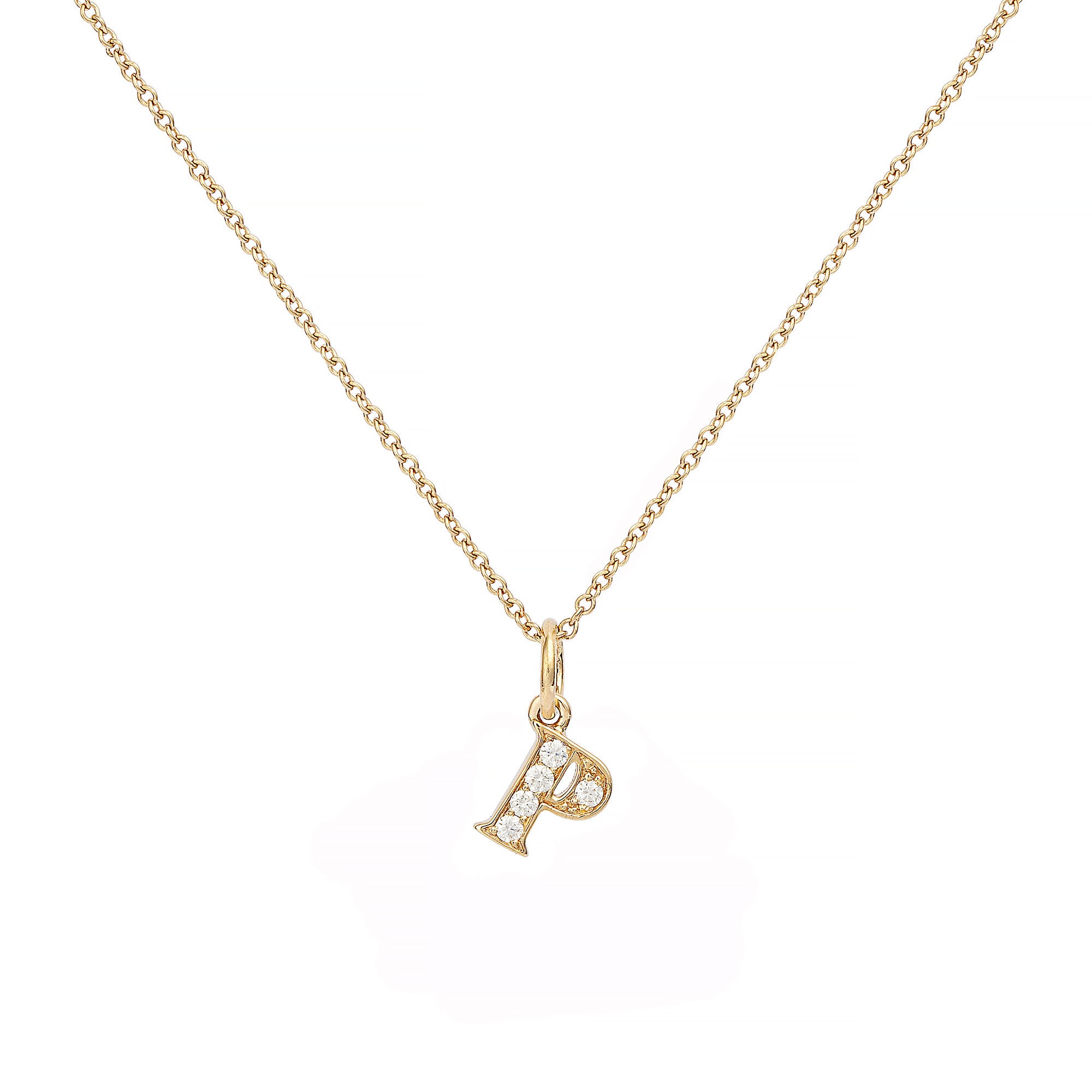 Love Letter P 18K Guld Halskæde m. Diamanter