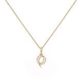 Love Letter Q 18K Gold Necklace w. Diamonds