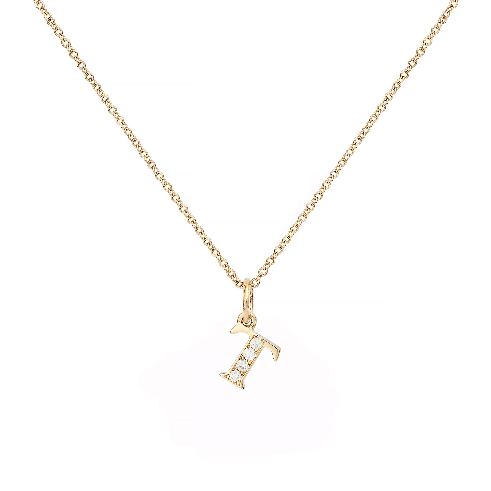 Love Letter T 18K Guld Halskæde m. Diamanter