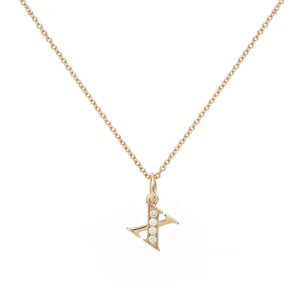 Love Letter X 18K Gold Necklace w. Diamonds