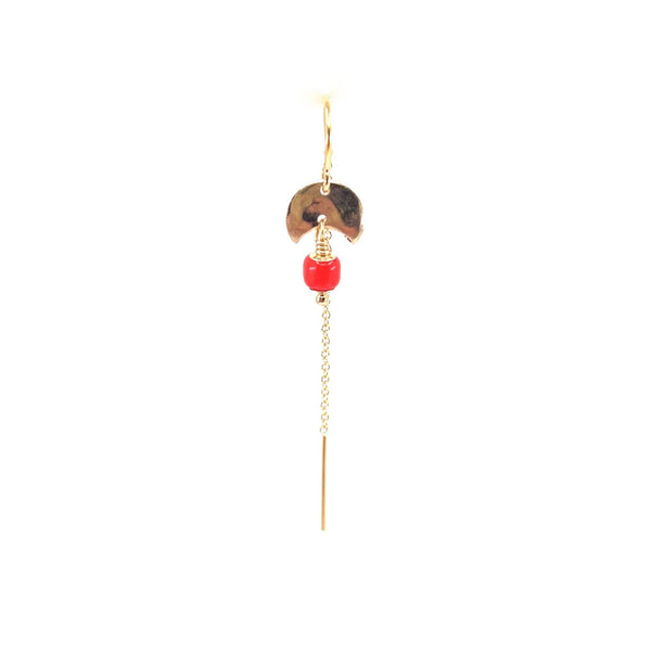 Lucca Moreno 14K Goldfilled Chain Earring w. Coral
