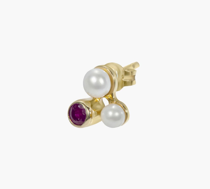 Maria 02 9K Gold Stud w. Ruby