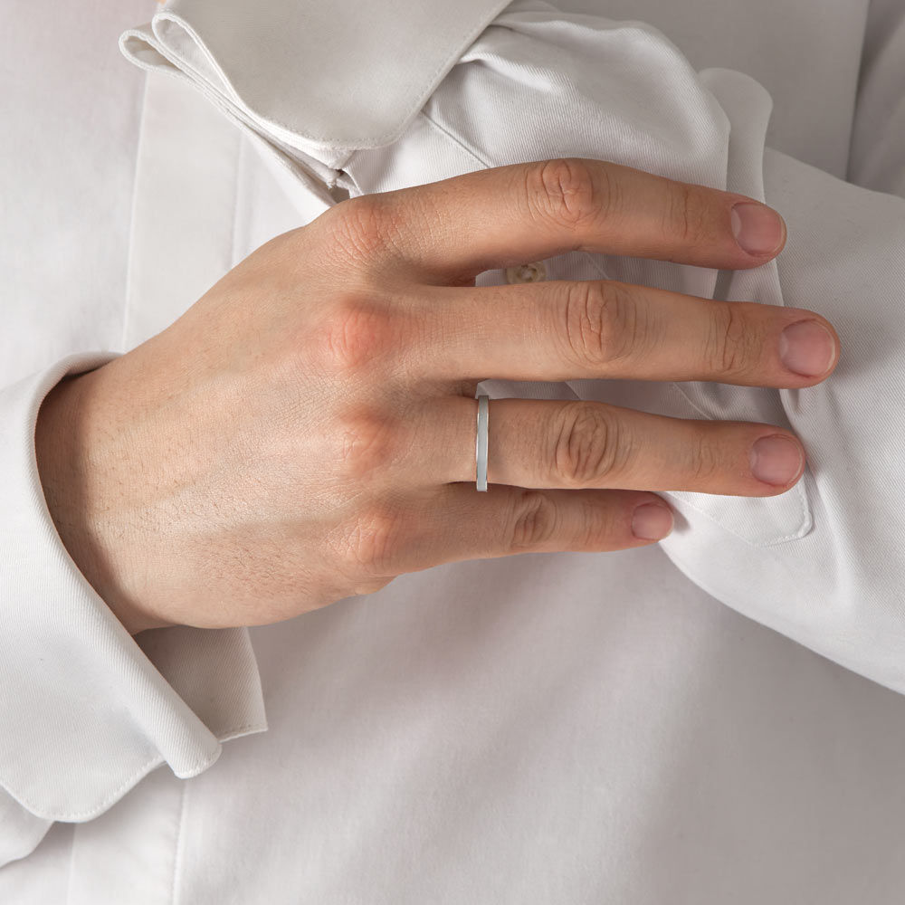 Unisex I 18K Whitegold Ring w. Grey Lacquer