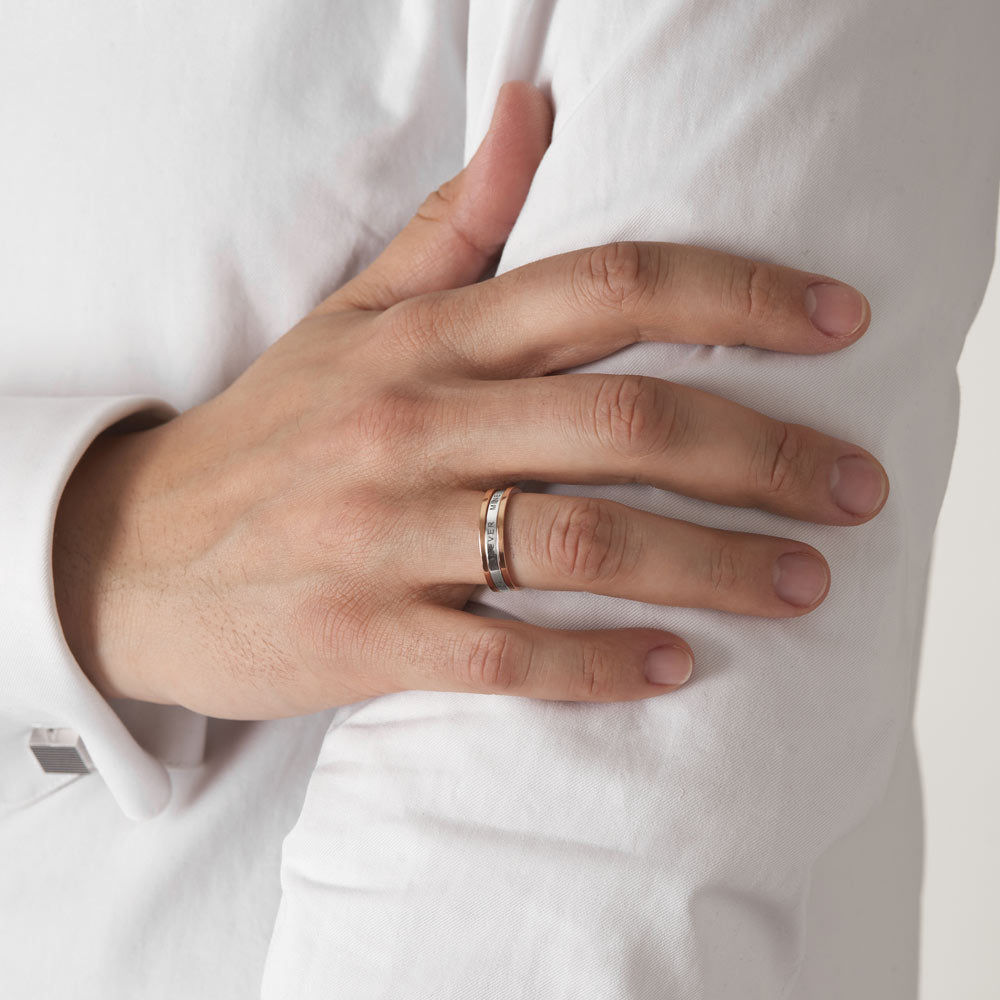 Unisex WE 18K Rosegold & Whitegold Ring