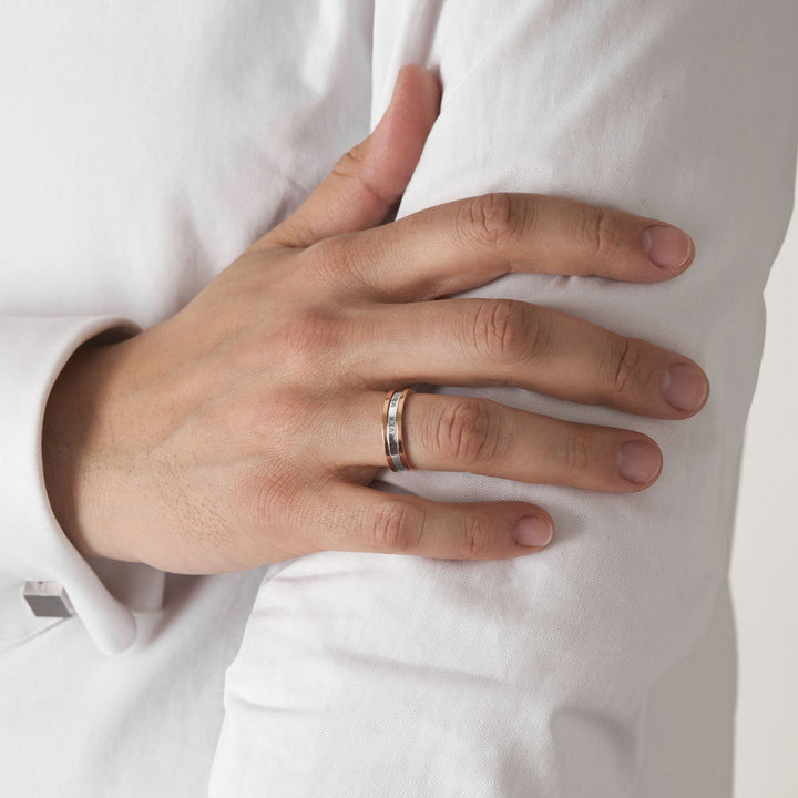 Unisex WE 18K Rosegold & Whitegold Ring
