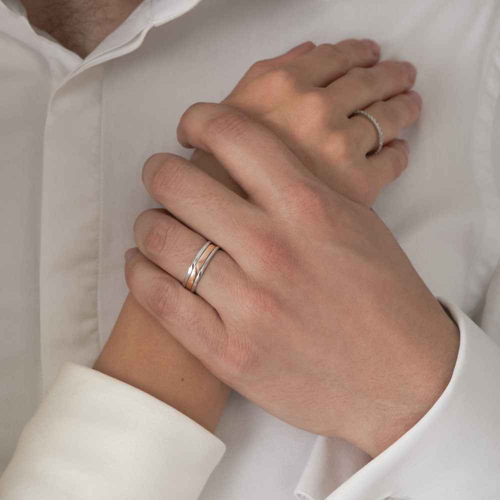 Unisex We 18K Rosegold & Whitegold Ring