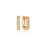 Matera Piccolo Gold Plated Hoops w. White Zirconias