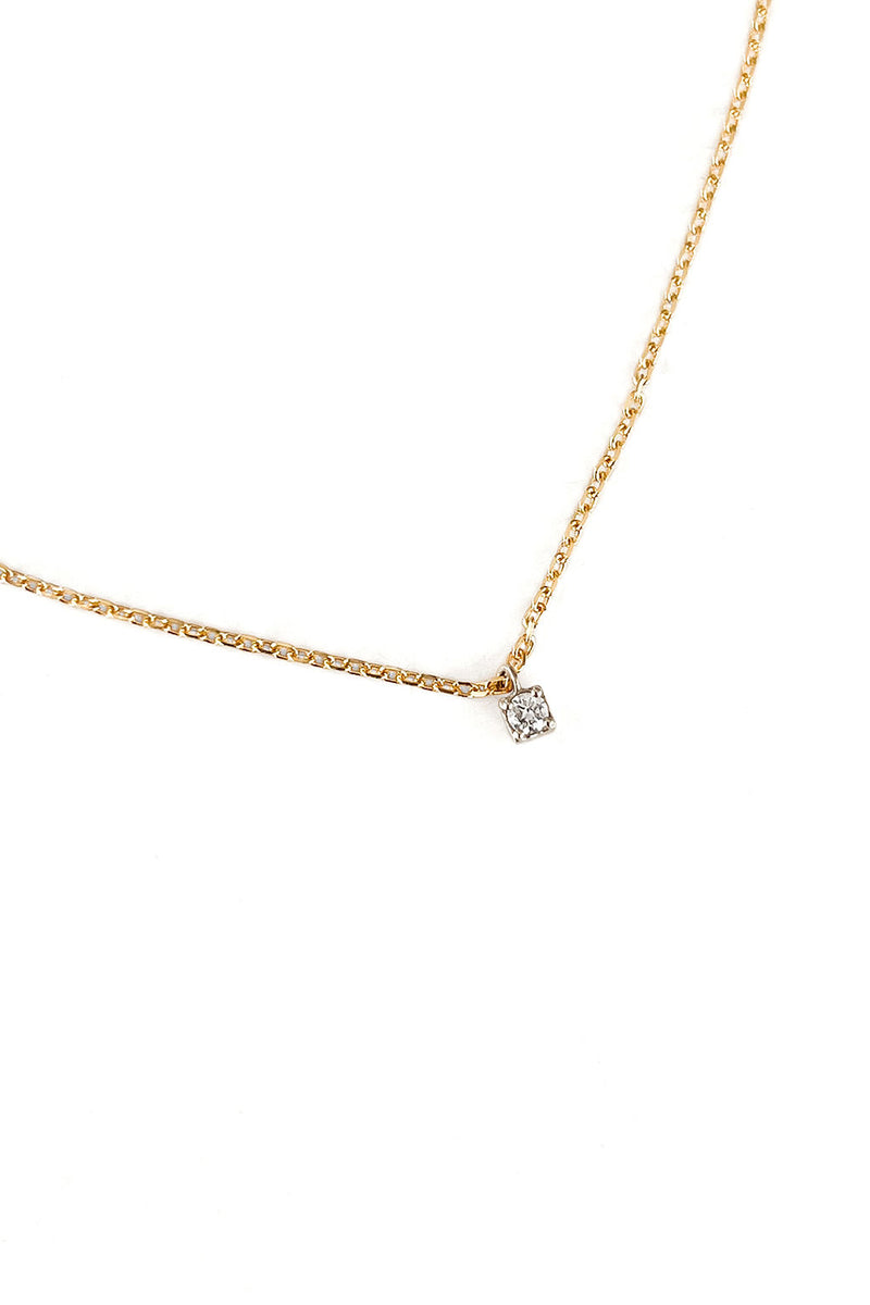 Minibox 18K Gold Necklace w. Diamond