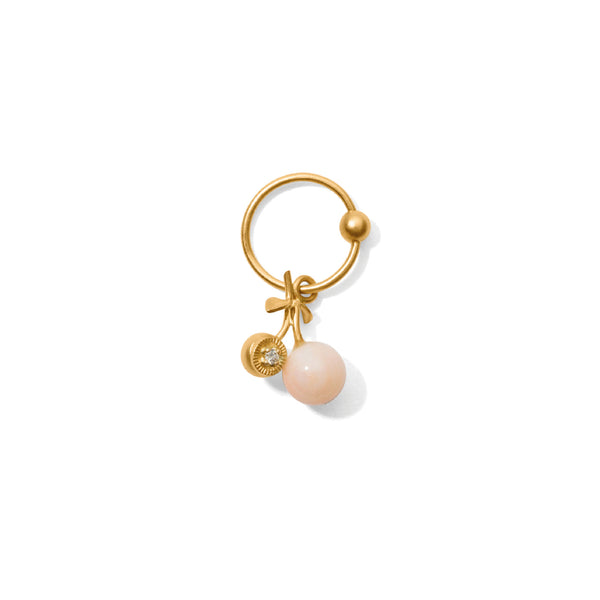 Miss Echerry Two Earstud Gold Diamond Pink Coral
