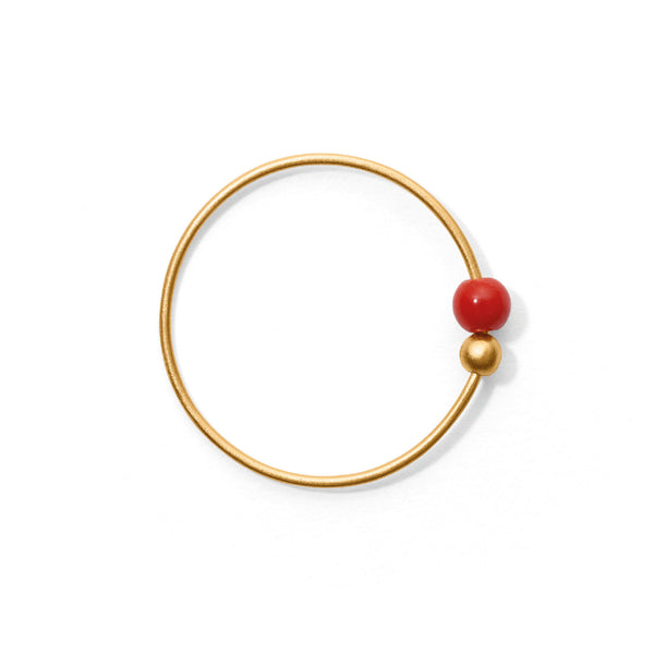 Miss Elly Fire Ørering Guld Red Coral