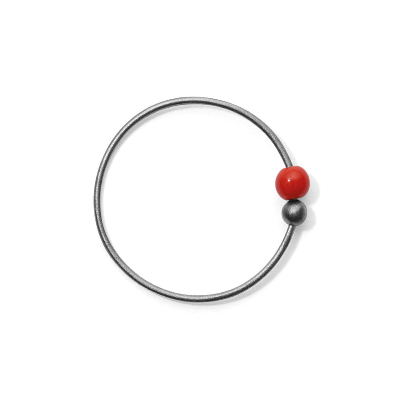 Miss Elly Four Grey Earring Red Coral