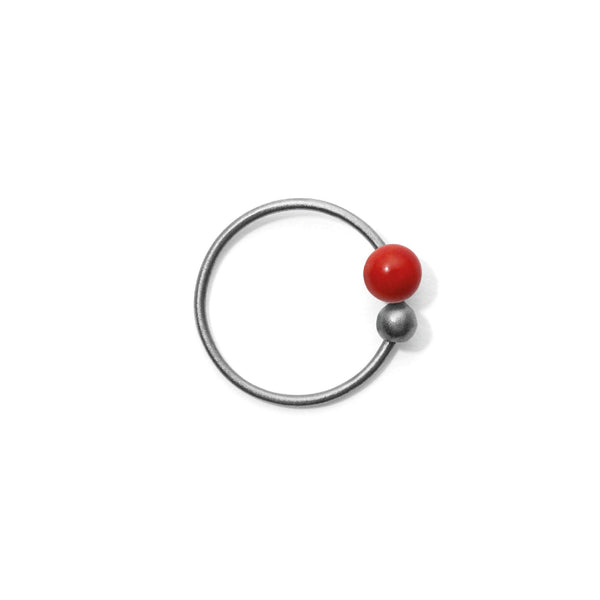 Miss Elly Three Grey Earring Red Coral