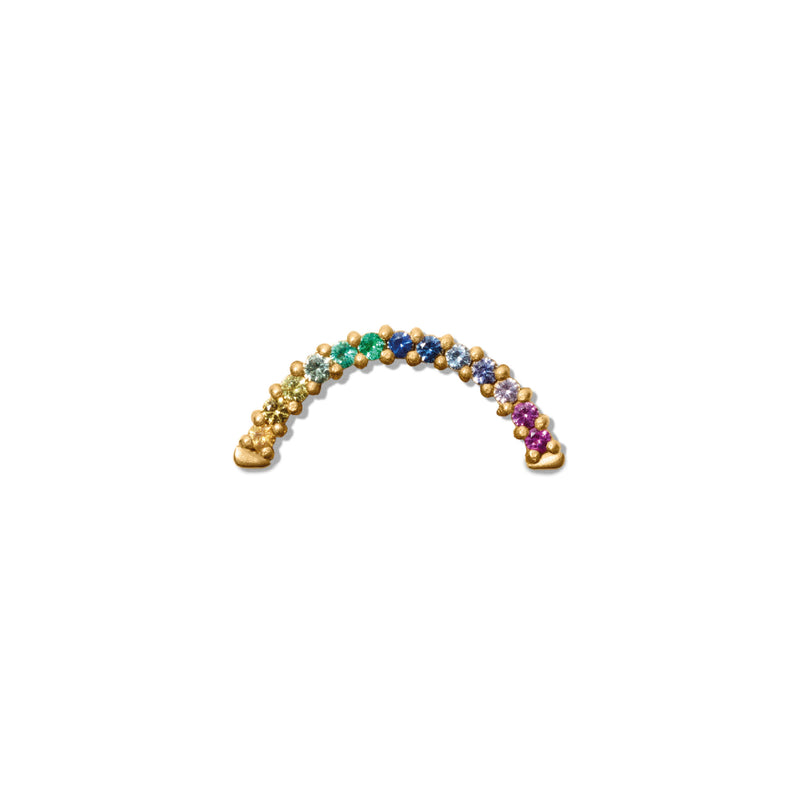 Miss Erainbow Two Earstud Gold Multicoloured Sapphire