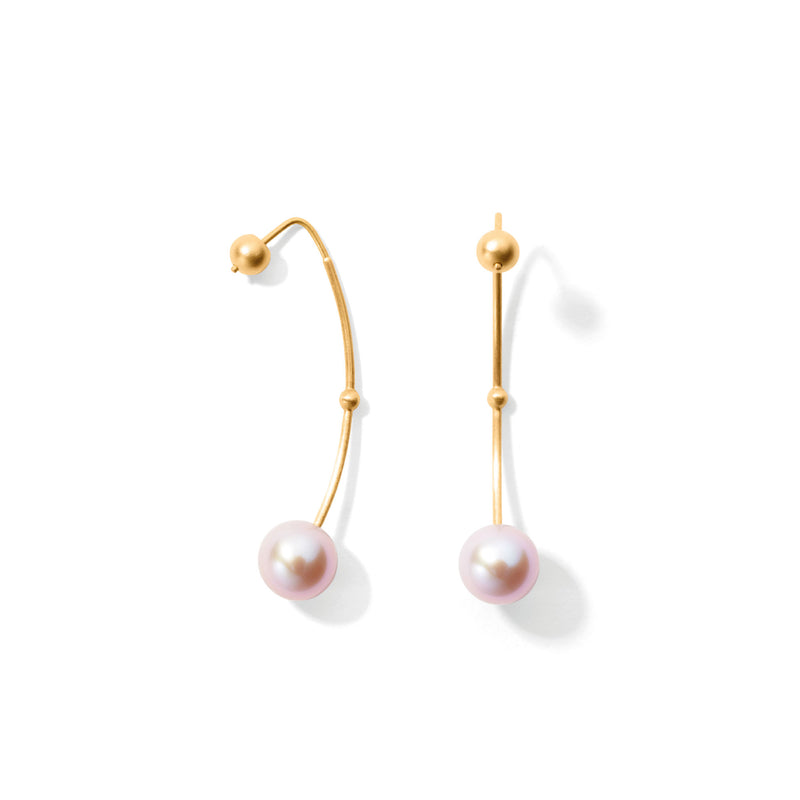 Miss Ermione Gold Pink Pearl Earring
