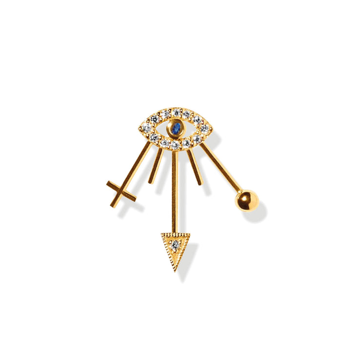 Miss Eylie Gold Diamond Sapphire Earstud