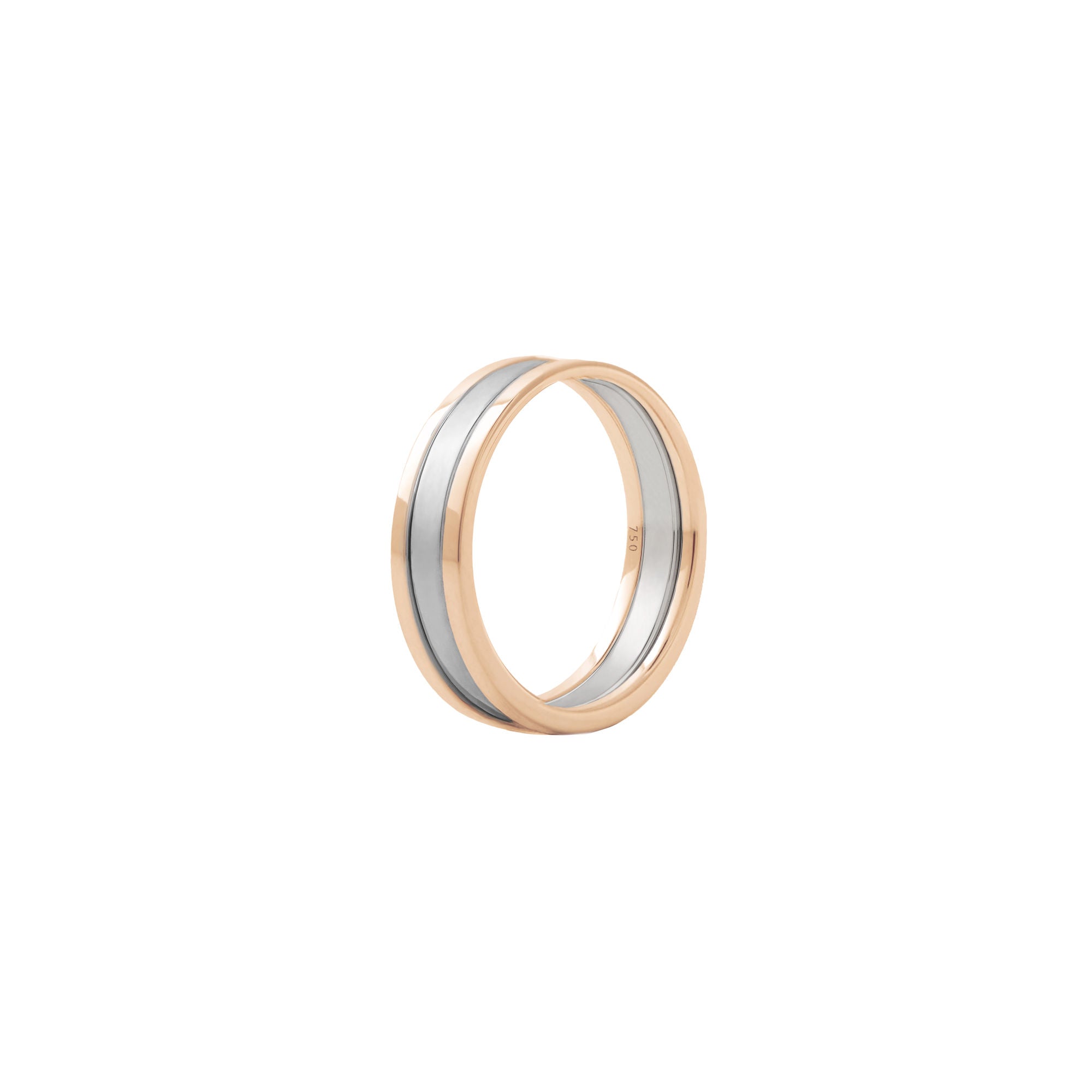 Unisex We Matt 18K Rosegold & Whitegold Ring