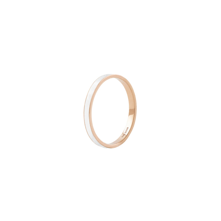 Unisex I 18K Rosegold Ring w. White Lacquer