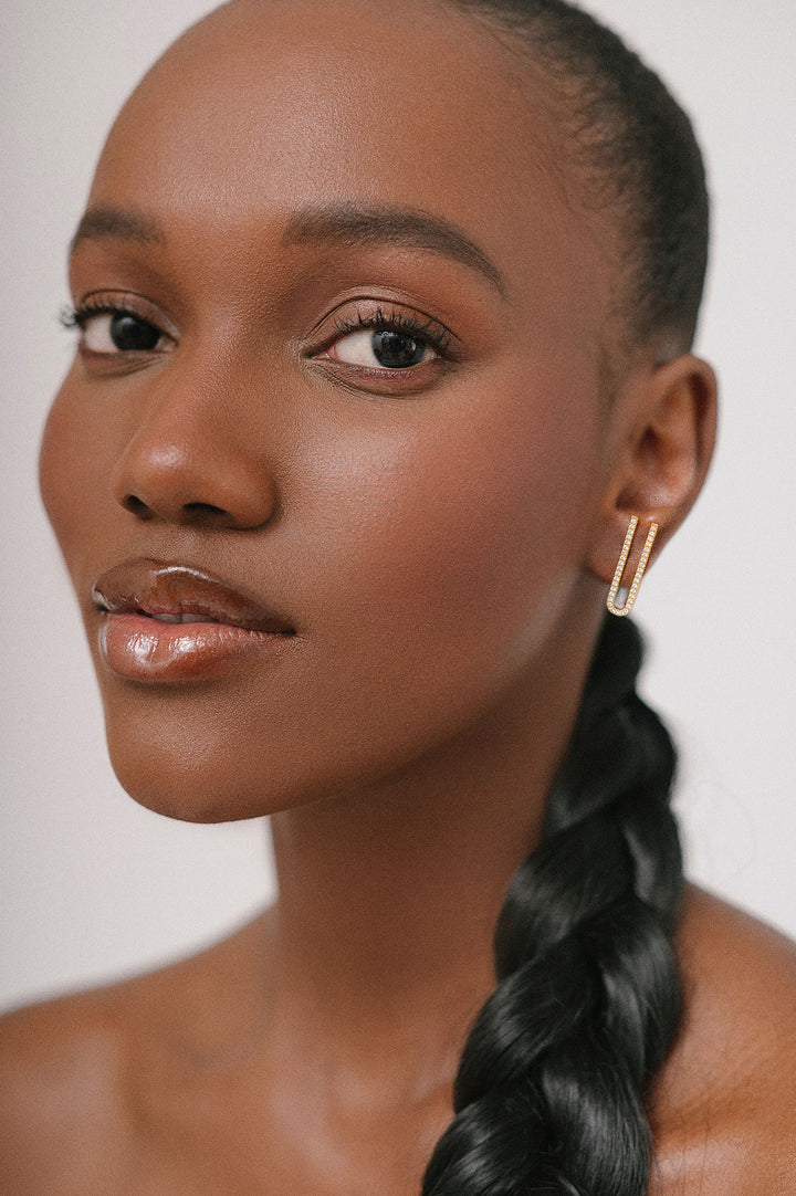 Zanzibar Gold Plated Earring w. Zirconia