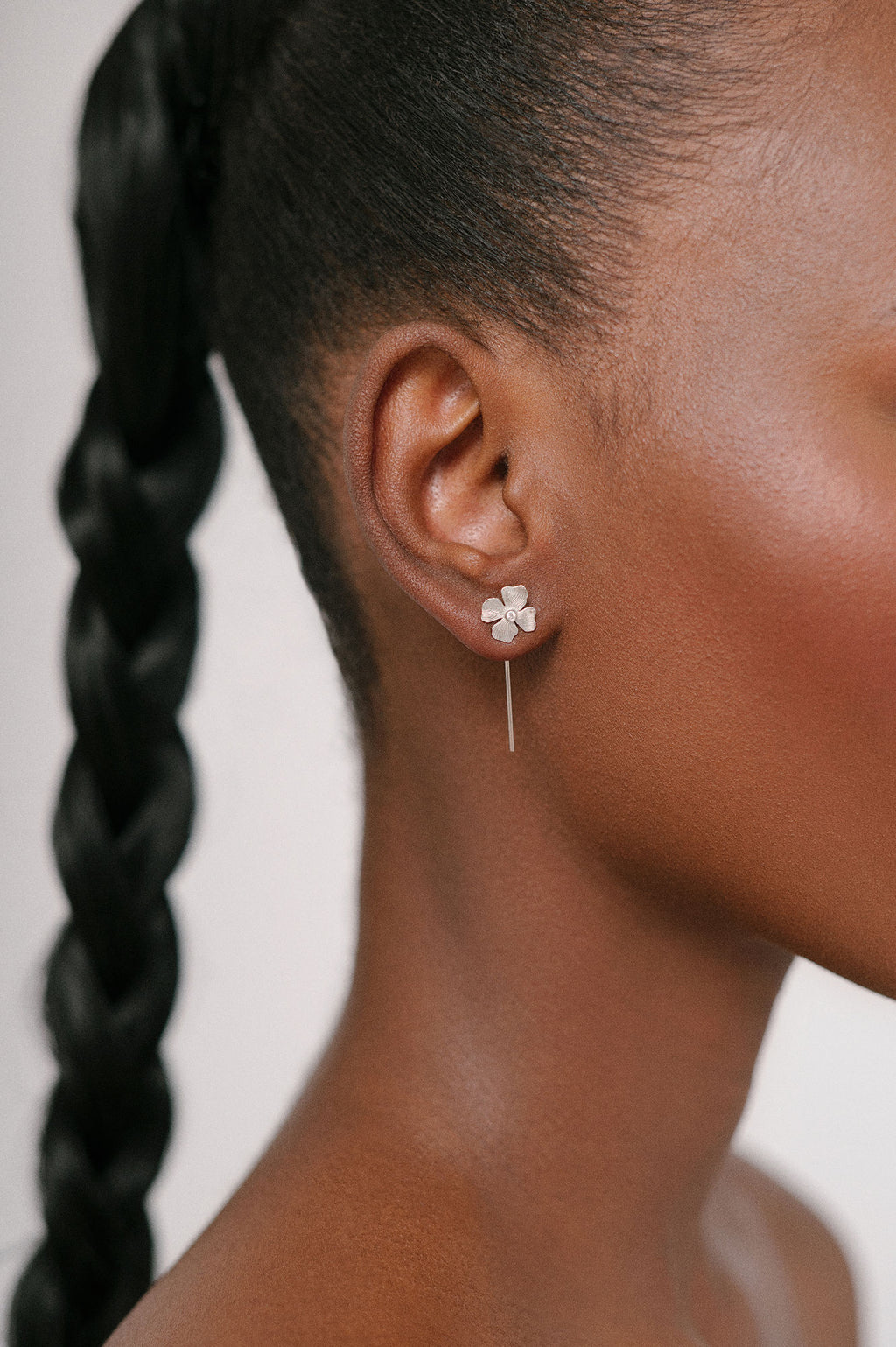 Furaha Silver Earring w. White Zirconia