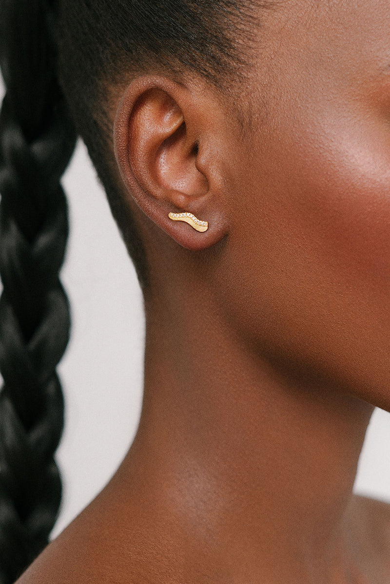 Utulivu Gold Plated Earring w. Zirconia