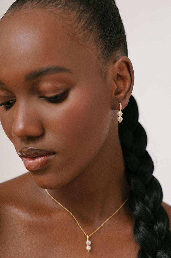 Bahati Gold Plated Earring w. Zirconia