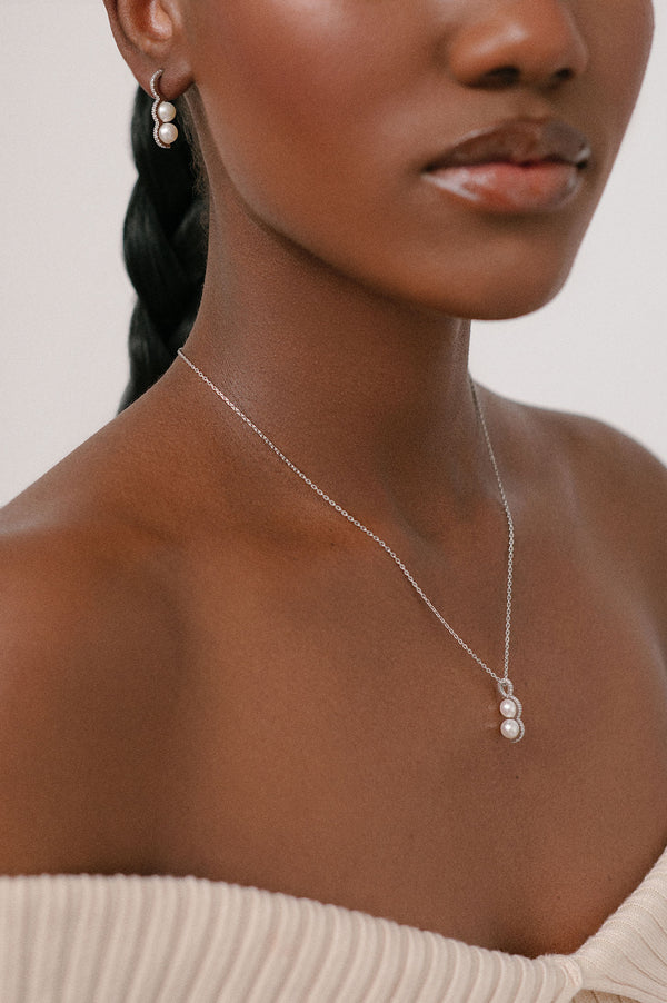 Bahati Silver Necklace w. Zirconia
