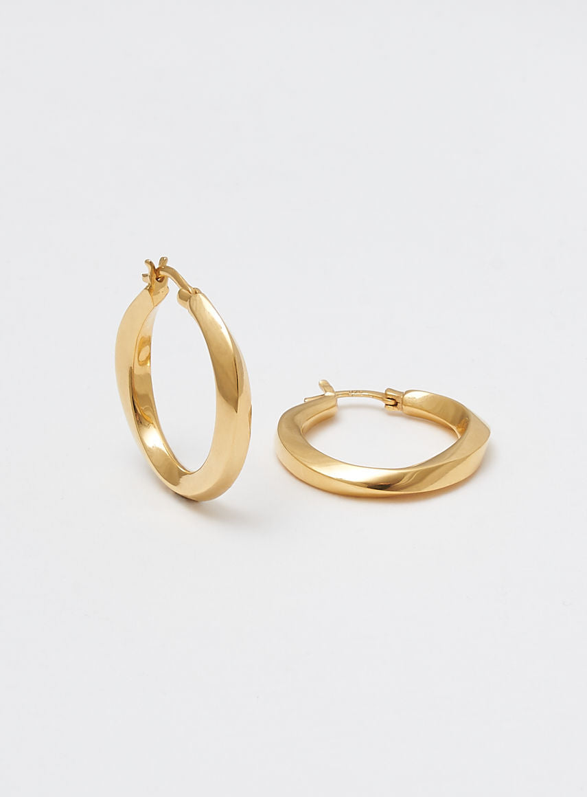 Medium Swirl Hoops I 14K vergoldet