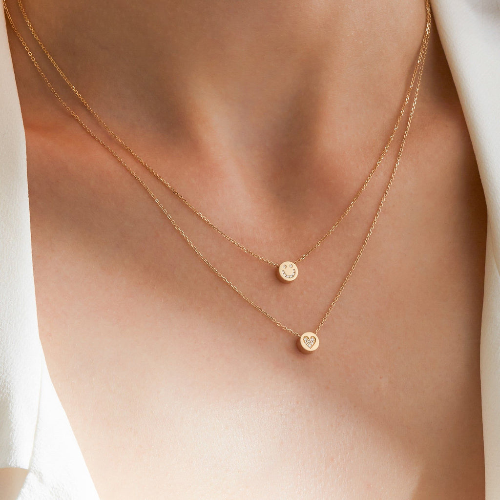 Modern Words Fine Tear Drop 18K Guld Halskæde m. Diamant