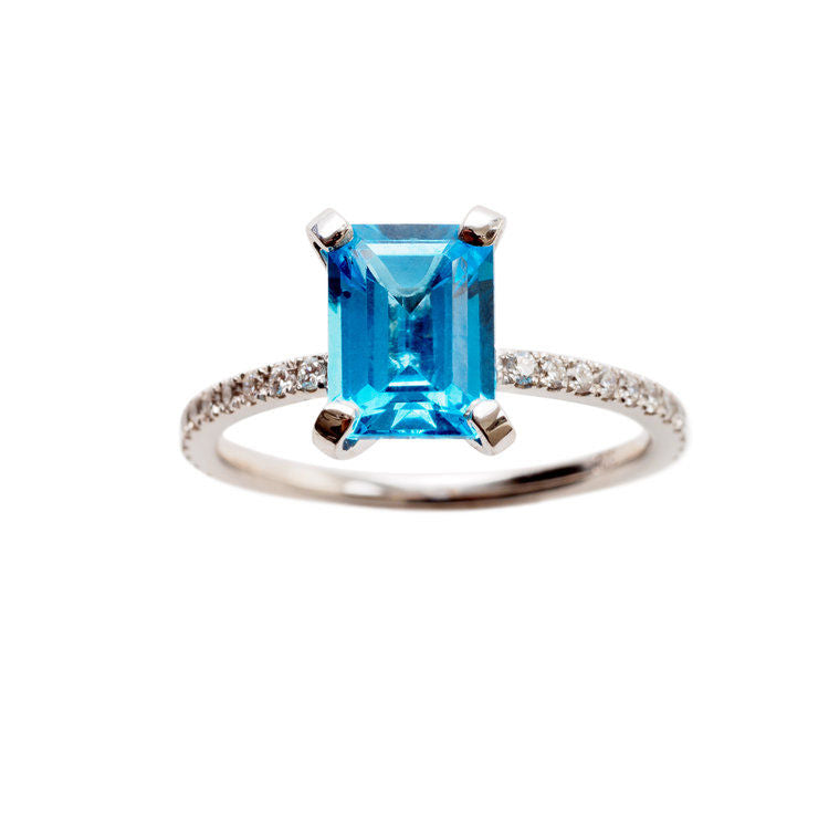 St. Tropez Ring White, Blue, Whitegold