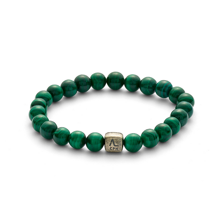 ColorUp (8mm) Silver Bracelet w. Malachite