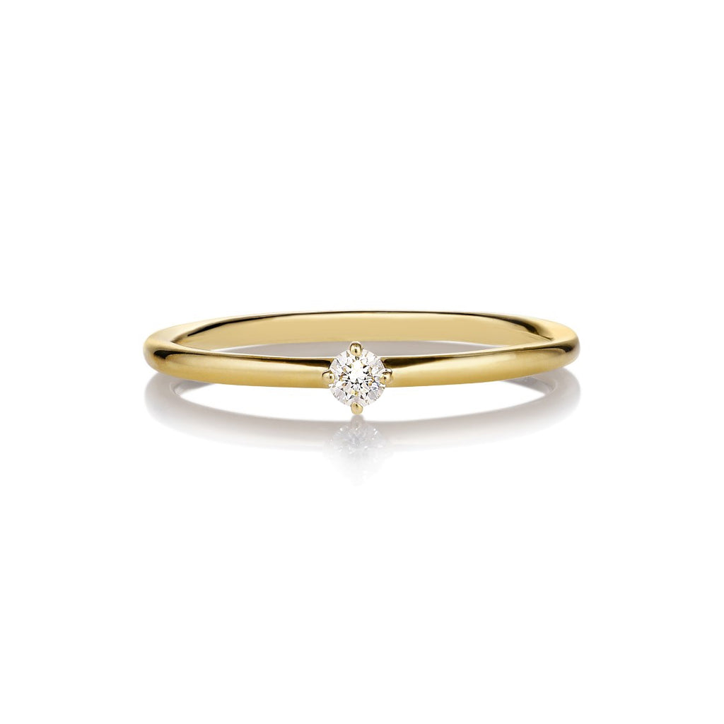 Malene 2.5 White 14K Gold Ring w. Diamond