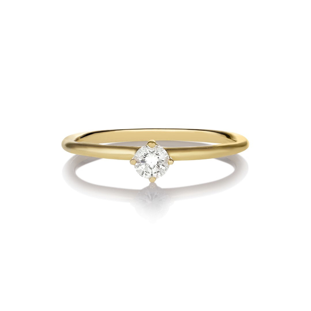 Malene 3.5 White 14K Gold Ring w. Diamond