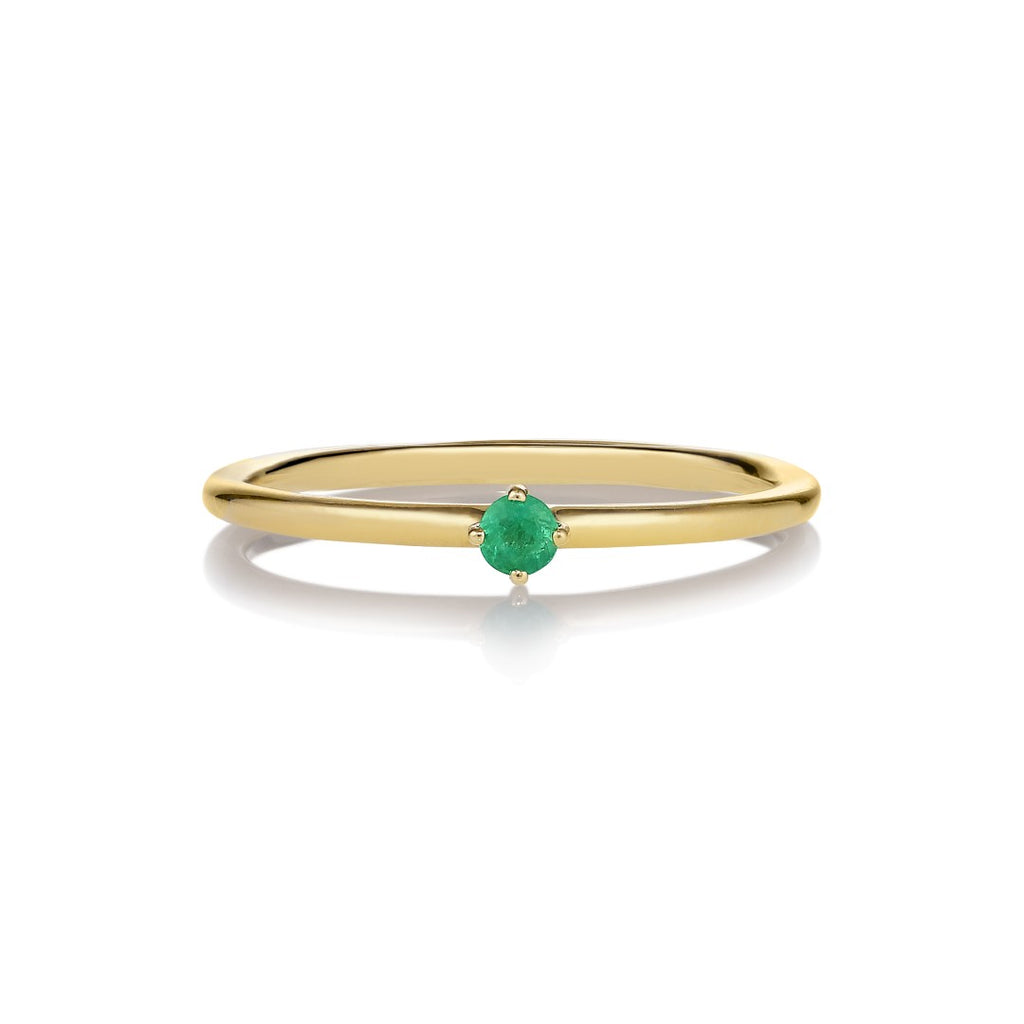 Malene 2.5 Green 14K Gold Ring w. Emerald